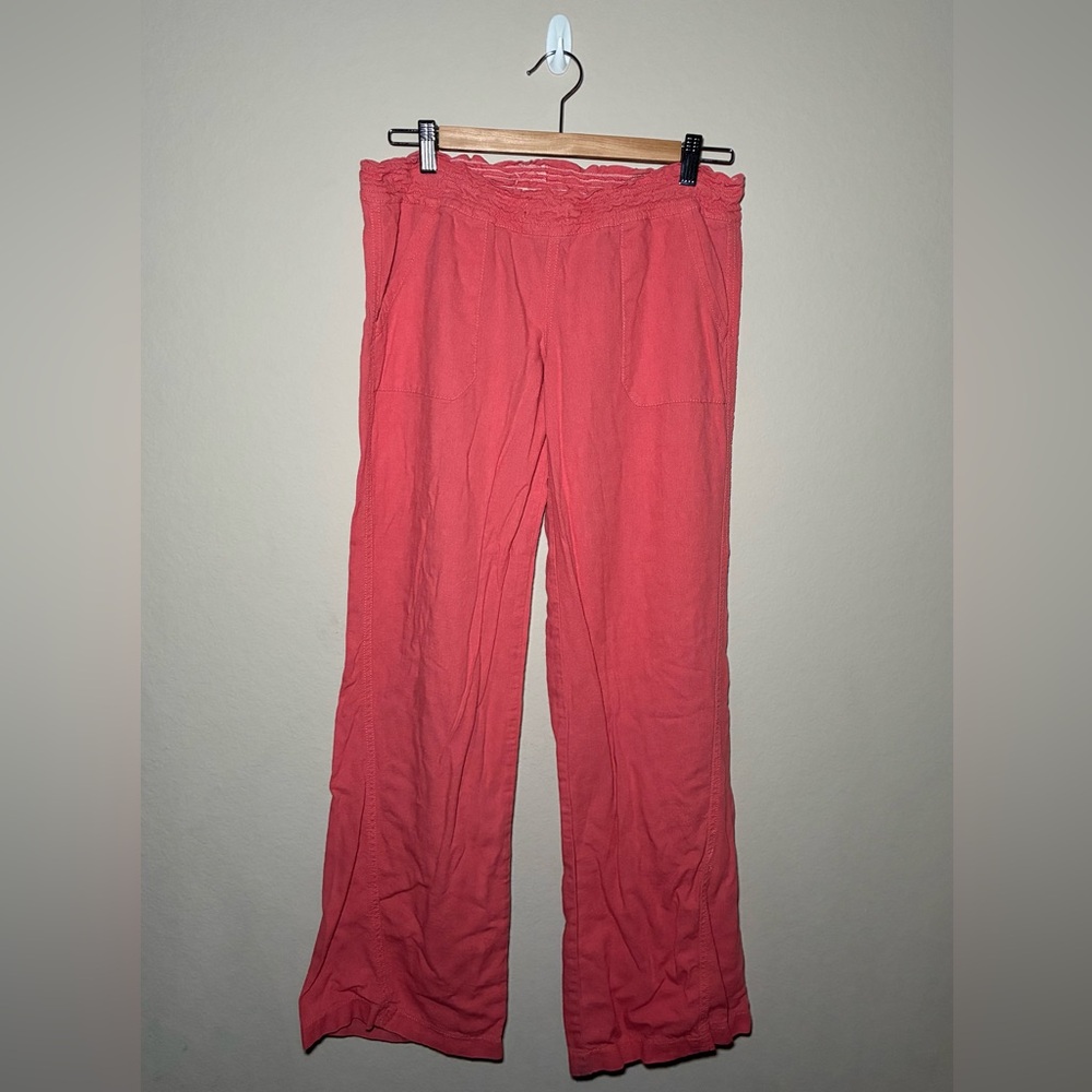 Kiss & Cry Medium Coral Linen blend Pants